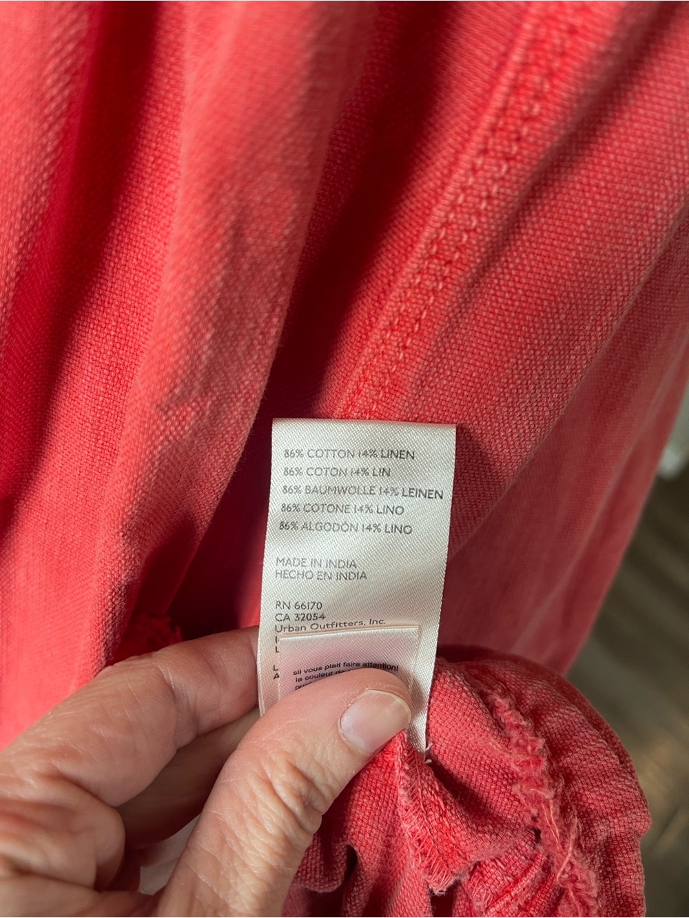 Anthropologie Pilcro flutter sleeve coral midi dress linen cotton - Picture 16 of 16